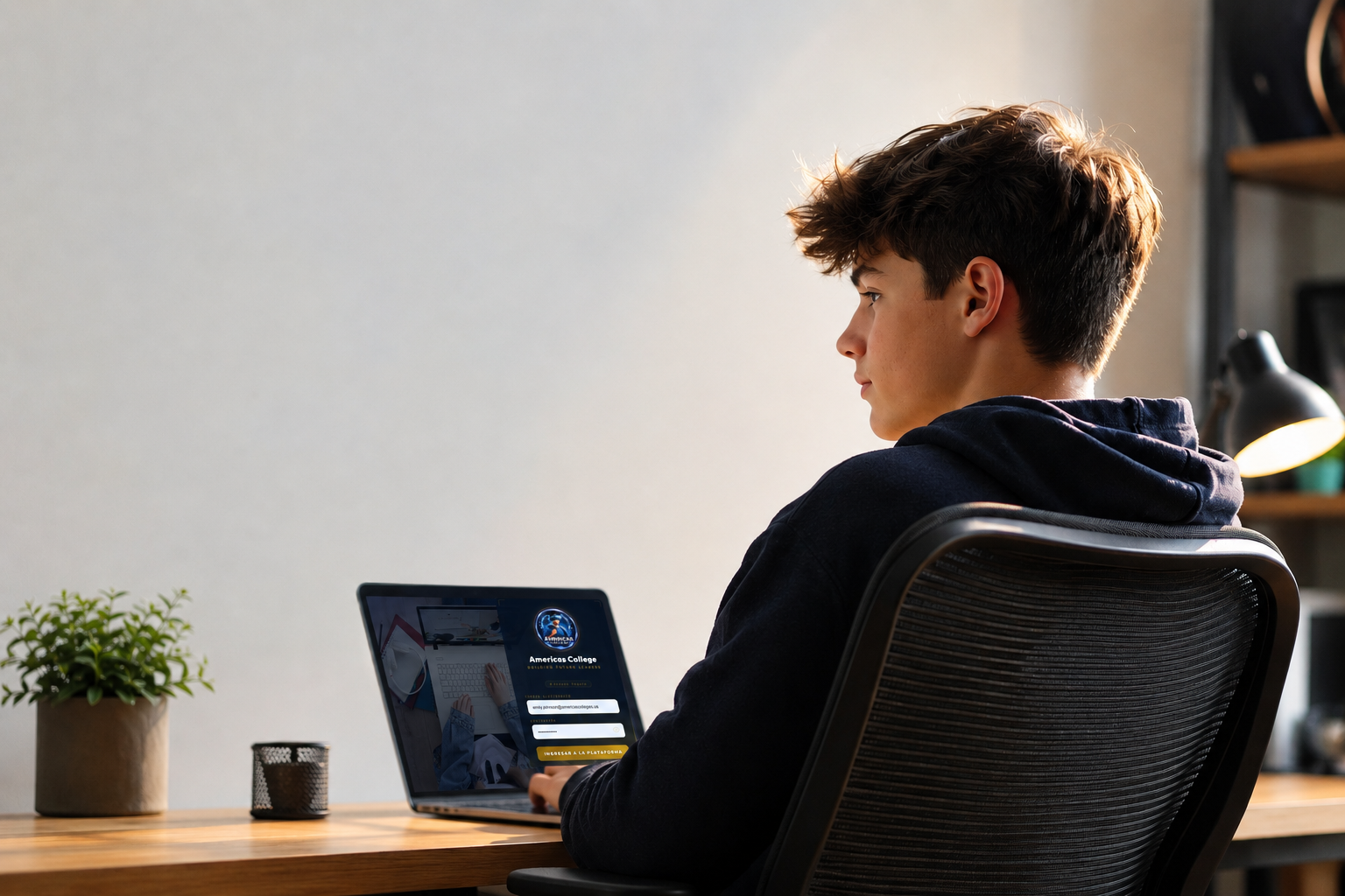 A student logging into the Miami Virtual School platform